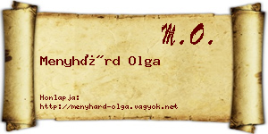 Menyhárd Olga névjegykártya