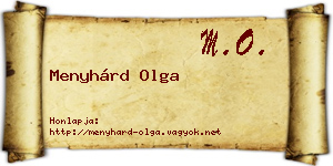 Menyhárd Olga névjegykártya