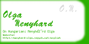 olga menyhard business card